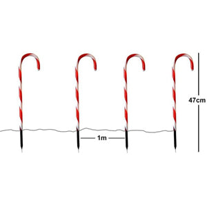 Pack of 8 - Tall Outdoor Christmas Candy Cane Lights