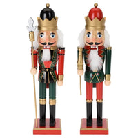 Set of 2 Wooden Nutcracker Traditional Decoration