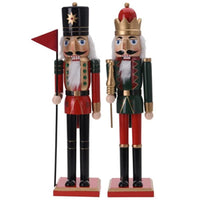 Set of 2 Christmas Wooden Nutcracker Classic Decoration