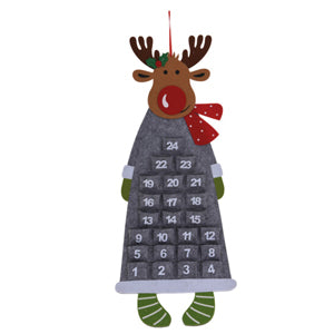 Hanging Reindeer Advent Calendar with Pockets