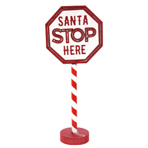 LED Light Up 'Santa Stop Here' Sign - Outdoor Christmas Decoration