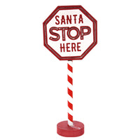 LED Light Up 'Santa Stop Here' Sign - Outdoor Christmas Decoration