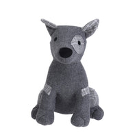 Dark Grey Patched Dog Door Stop