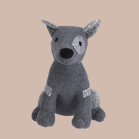 Dark Grey Patched Dog Door Stop