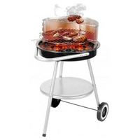 Large Round Charcoal Barbecue with Wheels