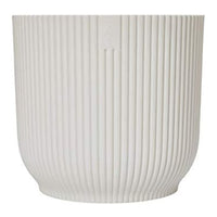 White Eco Ribbed Plant Pot