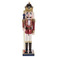 Set of 3 - 38cm Tall Christmas Wooden Nutcracker Decoration