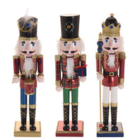 Set of 3 - 50cm Tall Christmas Wooden Nutcracker Decoration