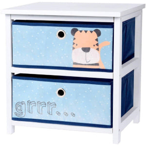 2 Drawer Wooden Tiger Storage Unit