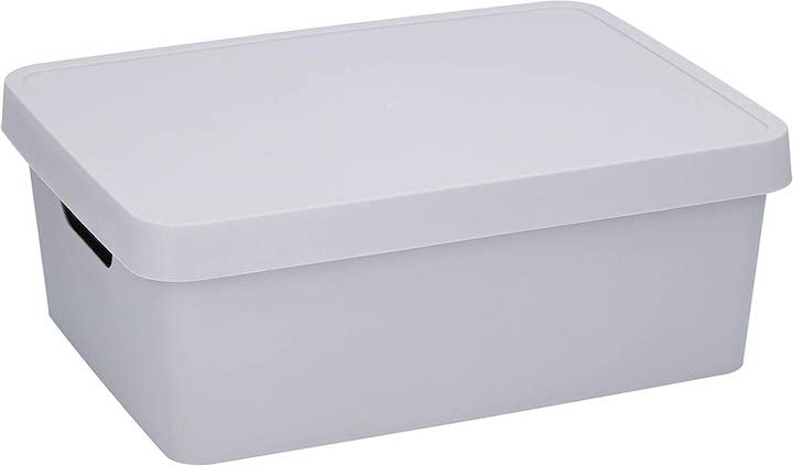 11 Litre Grey Storage Box with Lid