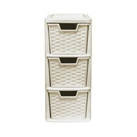 Mini 3 & 4 Plastic Rattan Drawer Storage Tower Unit Office Desk Tabletop Desktop