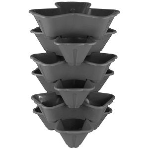 Set of 6 Grey Trio Stacking Planters