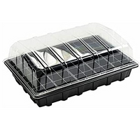 Pack of 2 Seed Propagator Tray With Lid and Cavity Inserts