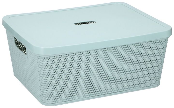 Medium Green Plastic Storage Box with Lid