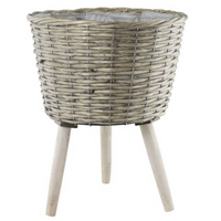 Round Willow Plant Pot with Legs