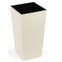 Cream Rattan Tall Plant Pot