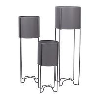 Grey Metal Plant Pot Stand