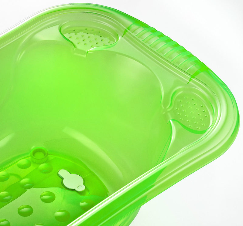 Large 50 Litre Aqua LIME GREEN Clear Transparent Baby Bath Tub