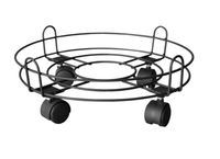 Metal Round Plant Pot Caddy Trolley Mover Wheels Wheeled Planter Stand